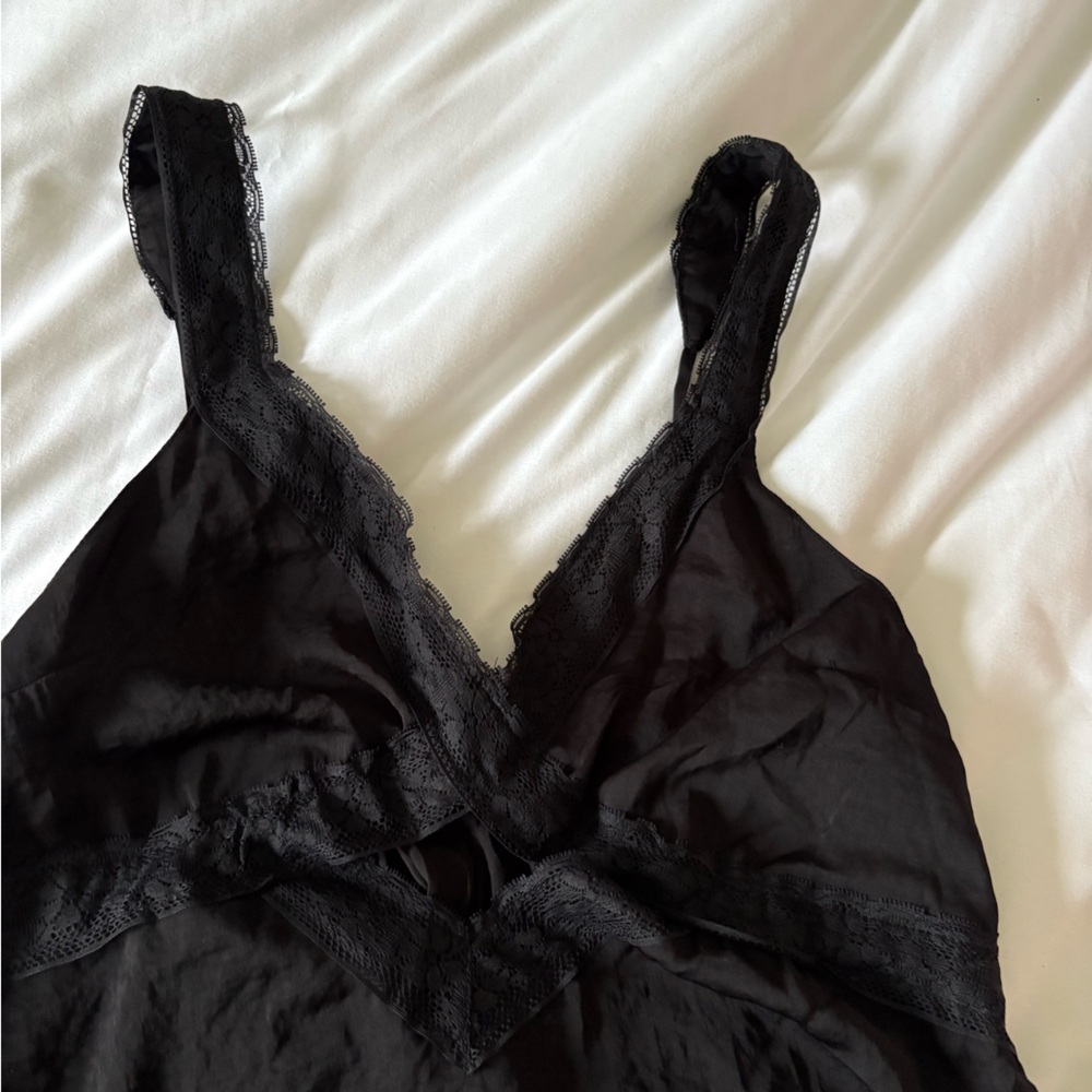 Black Mini Dress with Lace trim